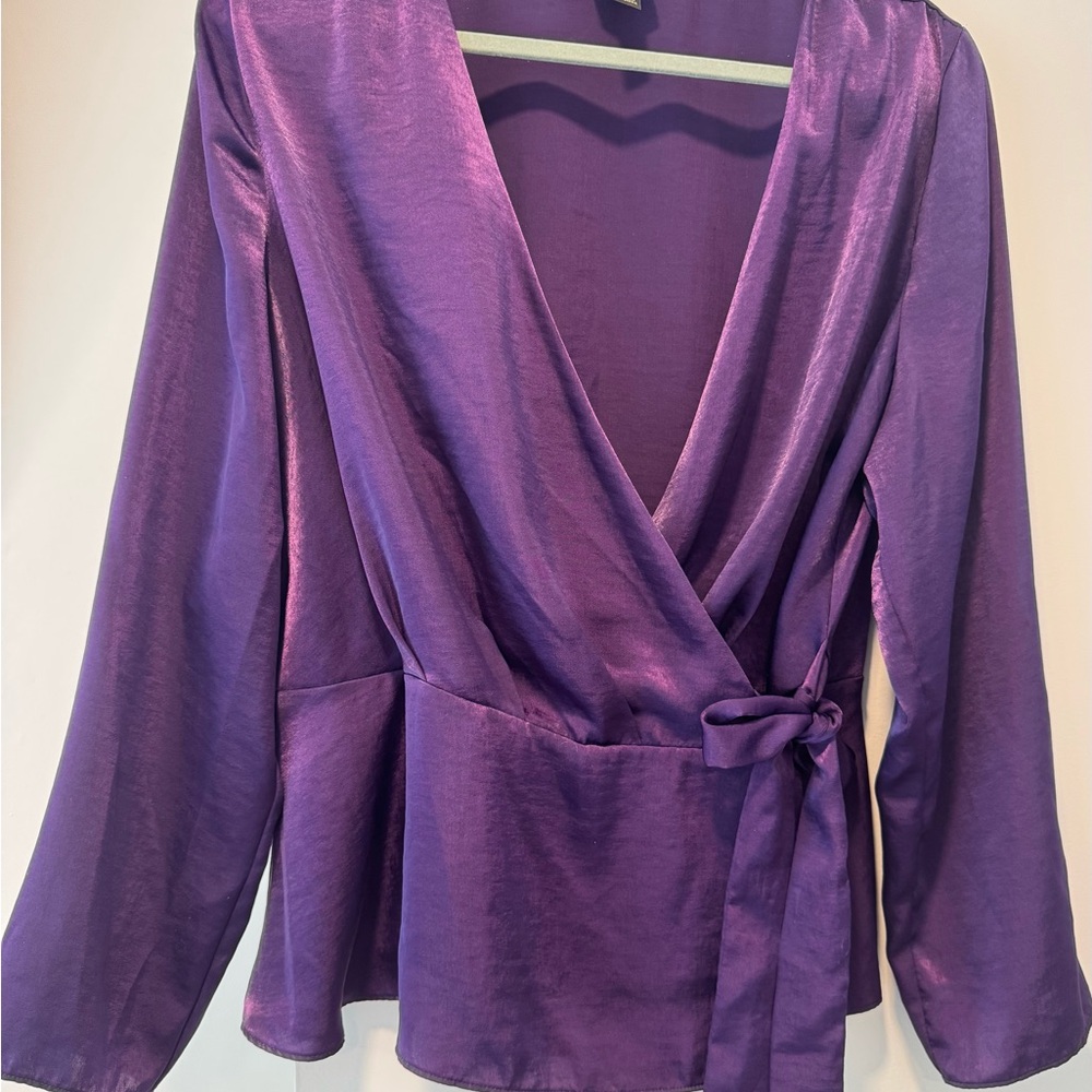 Worthington Woman’s Deep Purple Wrap Blouse XL